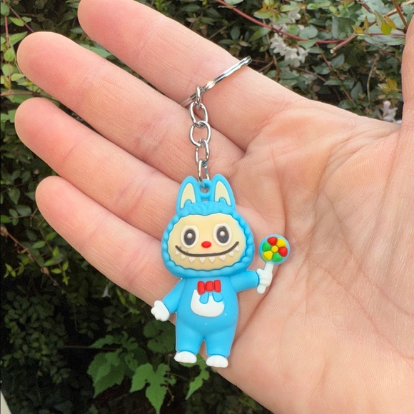 Labubu Accessories - Blue Labubu Keychain